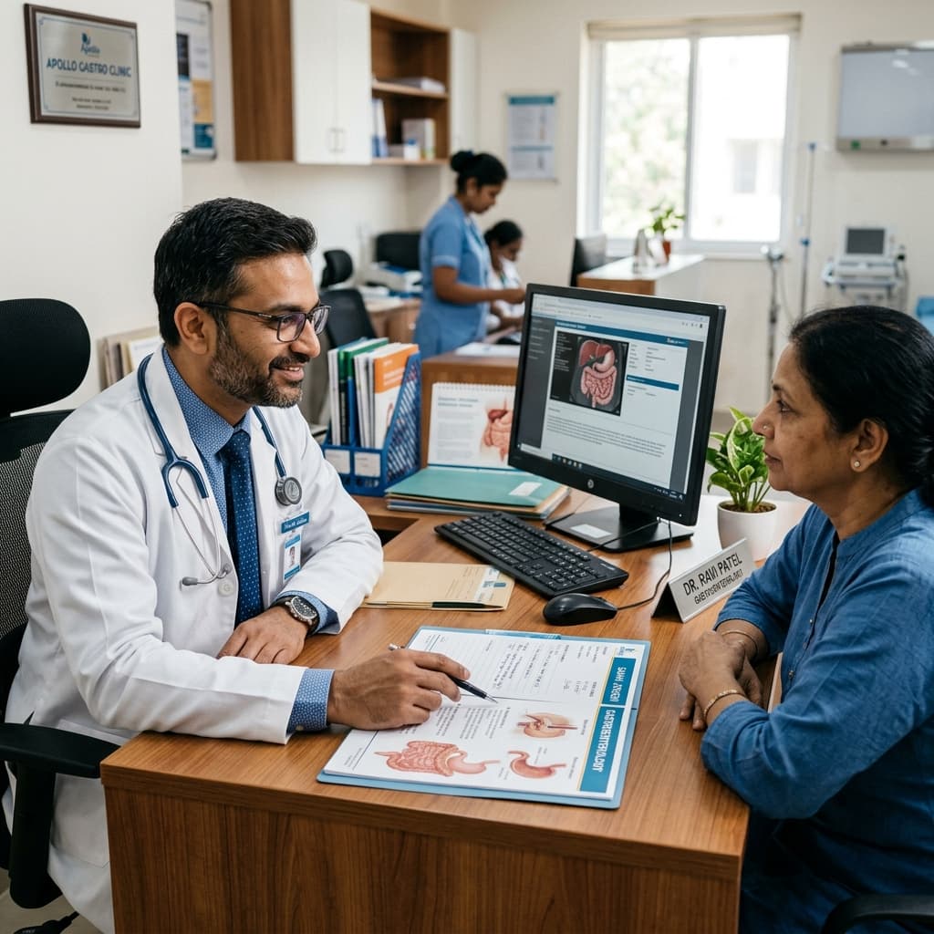 Dr. Vikas Sengar gastroenterologist in Kanpur consulting a patient